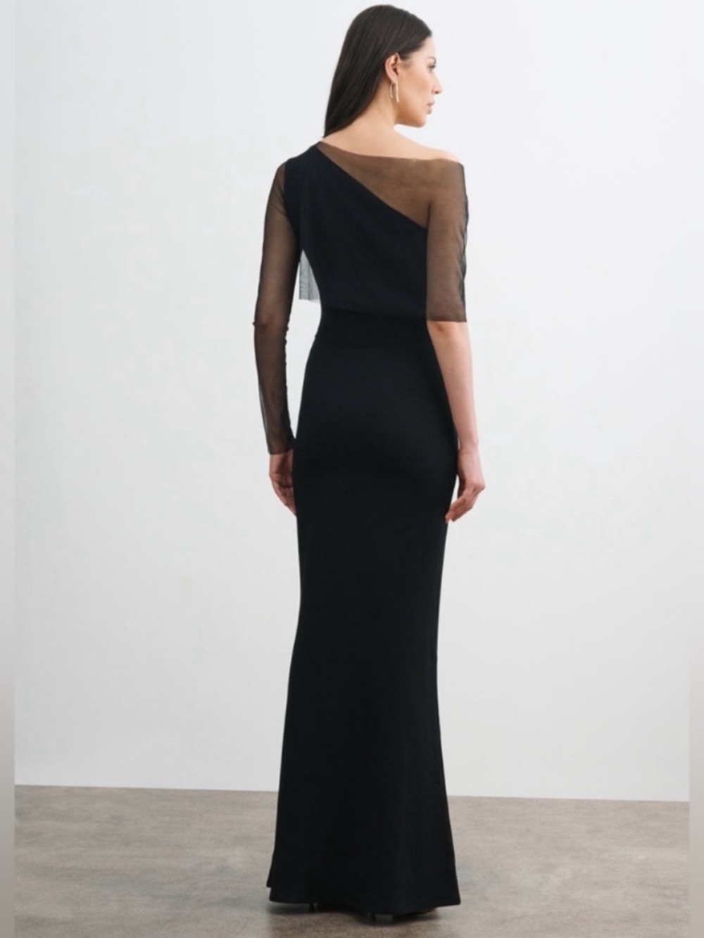 Marcella NYC Valeria DressEuropean Ponte One Shoulder Gown Maxi Size Medium - Picture 8 of 14